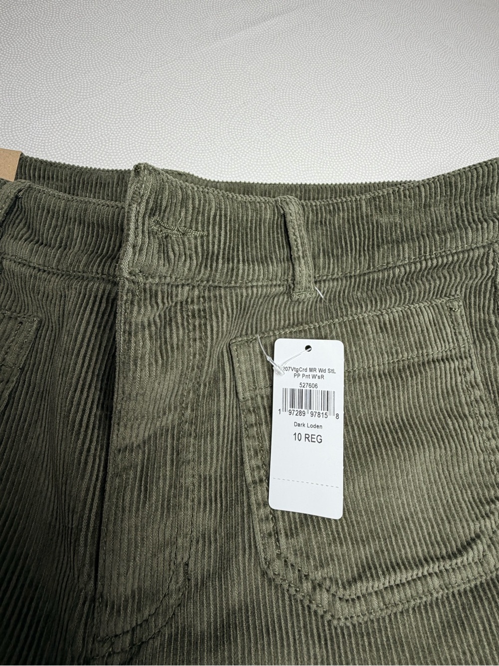 L.L.Bean Women’s 207 Vintage Corduroy Pants Size 10 Reg Dark Loden NWT Straight - Picture 4 of 7